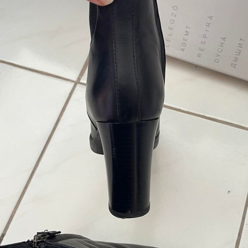 Geox Anatomic Black Leather Ankle Boots Like New Size 39