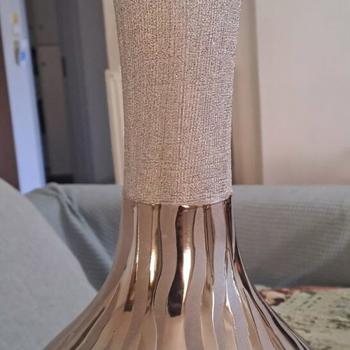 Decorative buffet set new, rose gold embossed vase and leaf plate