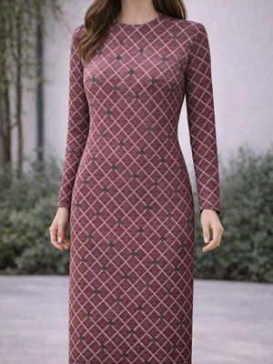 Helmi midi dress with geometric pattern like new