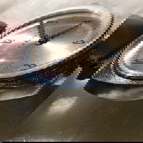 Vintage γερμανικό μηχανικό ρολόι Ruhla μεταχειρισμένο με δερμάτινο λουράκι