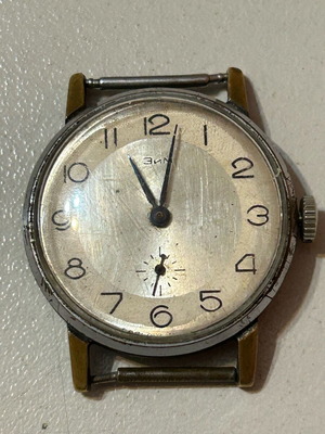 Vintage mechanical ZIM wristwatch like new, men's, white and silver