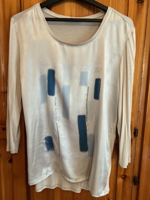 La Ligne blouse used, size L, white and blue