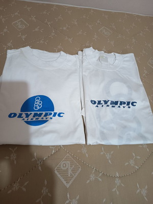 Vintage συλλεκτικές μπλούζες Olympic Airways, σετ 2 αυθεντικές