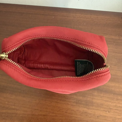 Ralph Lauren cosmetic pouch used, red with gold details
