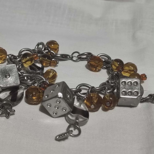 Bracelet with semi-precious stones like new, multicolor