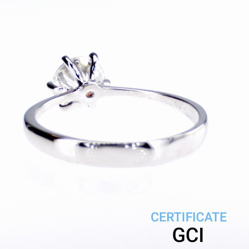 Diamond ring 1.02 ct D color, 585/14K white gold, new