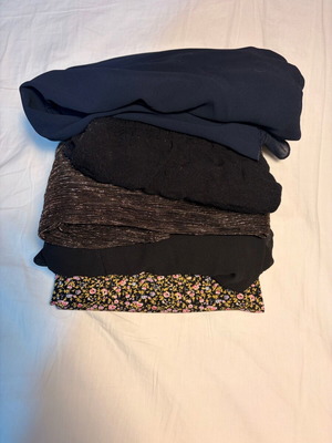 Used fabrics with wear, suitable for making pouches and scrunchies