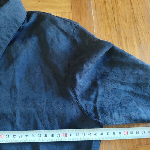 Prizz transparent blouse with roses, size M, like new, dark blue