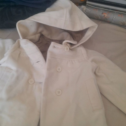 Zara baby white cream baby coat 12-18 months nearly new