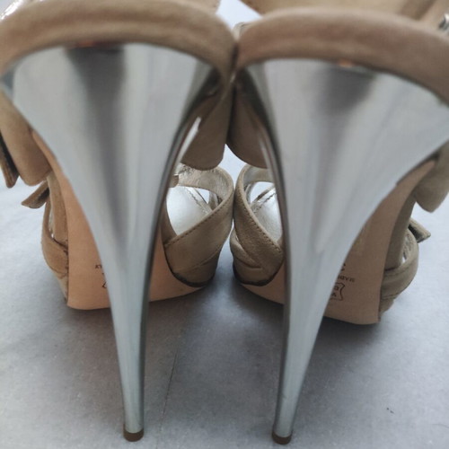 Di Beatrice beige leather platform sandals size 36.5