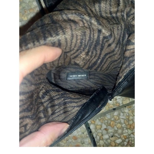 Gerry Weber leather boots with woven design and zebra accents