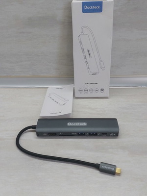 Dockteck 7-in-1 USB-C Hub with 4K 60Hz HDMI, 100W PD, Ethernet LAN