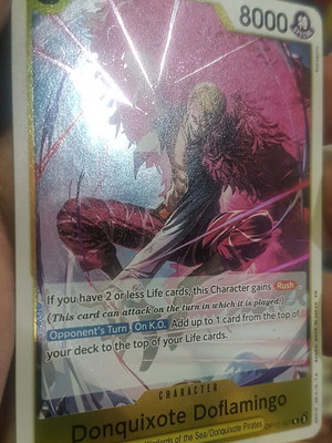 Donquixote Doflamingo One Piece TCG OP12 Rare Foil card like new