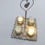 Decorative tray used with phosphorescent stones and electric candles
