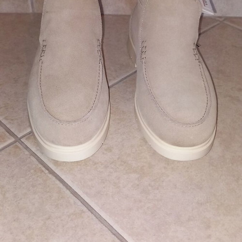 Zara leather ankle boots, beige, size 43