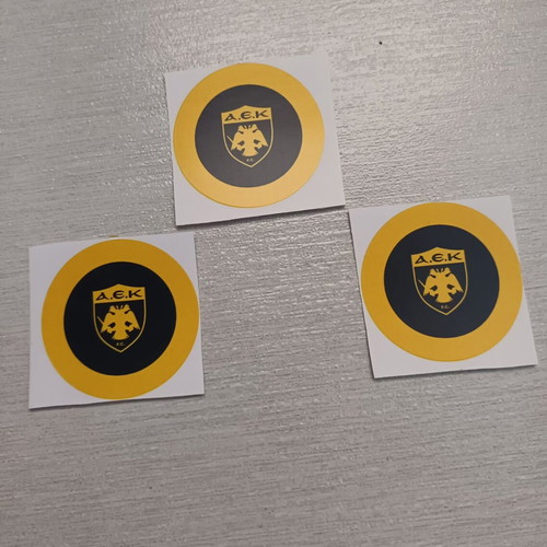 AEK stickers new, pack of 15, 5 cm diameter