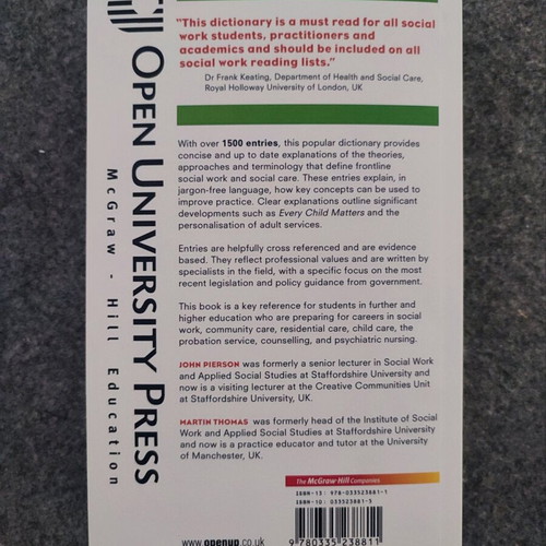 Dictionary of social work unused, 580 pages
