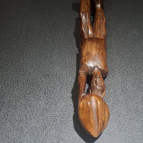 African wooden carved statue, handmade, 43cm
