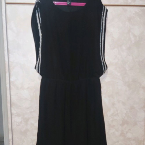 H&M dress used with sewn beads, black, size 36-M