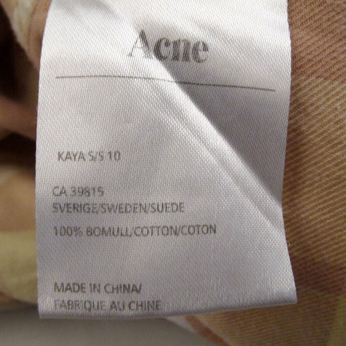 Acne Pop Classics women's shirt dress used, size 38, colorful check