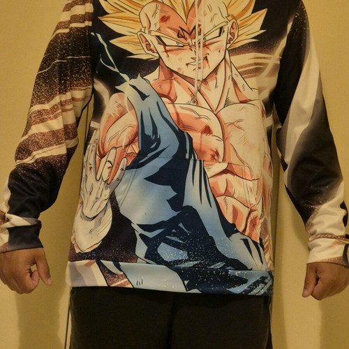 Dragonball Hoodie Vegeta 3D printed like new, size 2XL multicolor