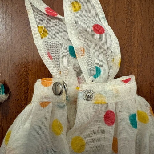 BIBI-BO Polka Dot Dress with Ribbon and White Shoes Used