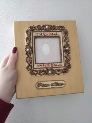 Vintage wooden handmade photo album brand new