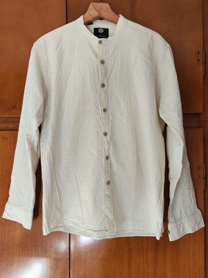 Men's beige linen shirt XL