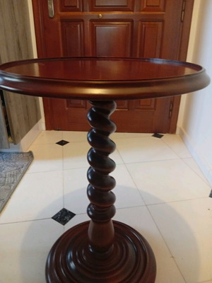 Table with twisted leg solid walnut handmade like new