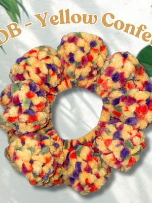 Handmade Scrunchie Yellow Confetti new
