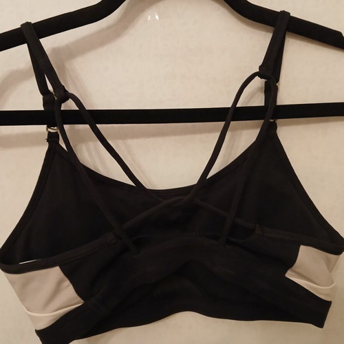 Nike Dri-FIT Indy Logo Sports Bra like new, colorblock black and beige, size S