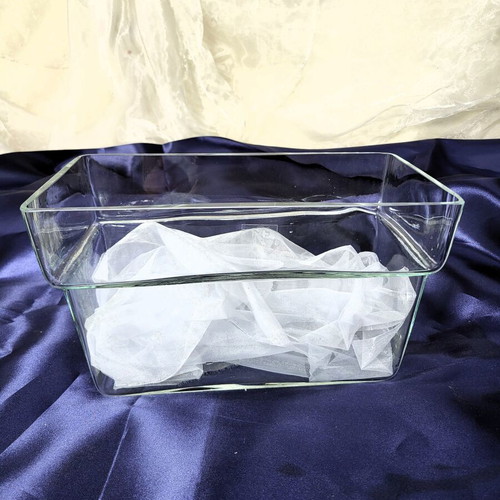 Rectangular Glass Vase Bowl IN'S like new, handmade in Poland