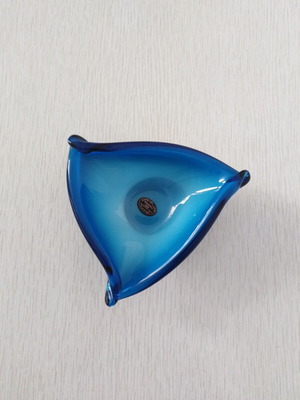 Murano decorative bowl like new, blue sea color, handmade