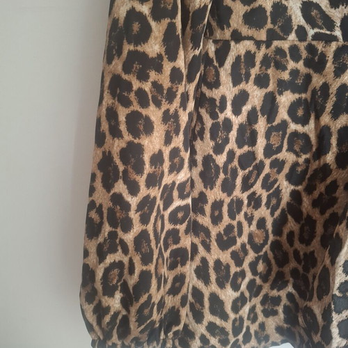 Shein animal print women's wrap top, black and brown