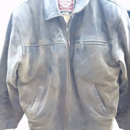 Leader leather jacket vintage XL used brown