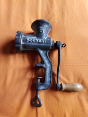 Porkert manual meat grinder collectible used