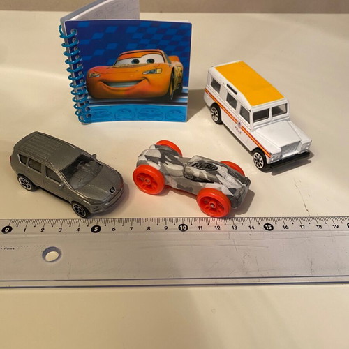 Set of used metal cars and nerf with MacQueen notebook gift