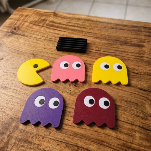 Pac-Man 3D Printed Coaster Set New with 5 Pieces and Base
