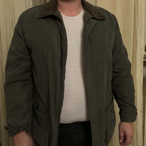 Men's jacket used, gray and green, sizes XL and XXL