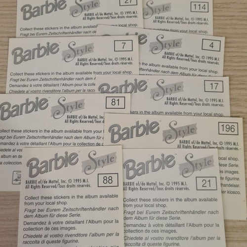 Barbie Style 1995 stickers like new, 21 pieces