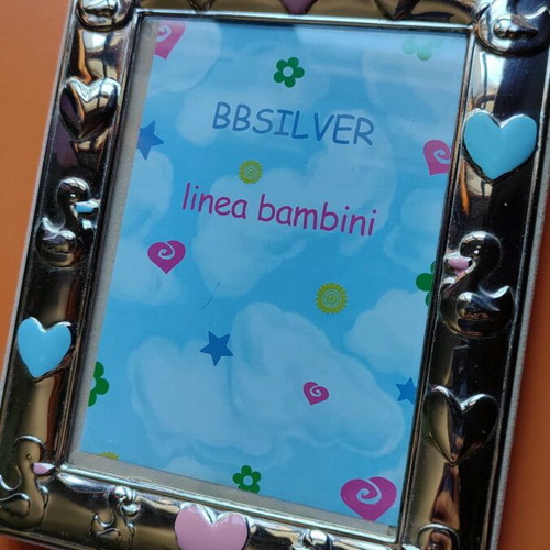 Silver baby photo frame linea bambini like new