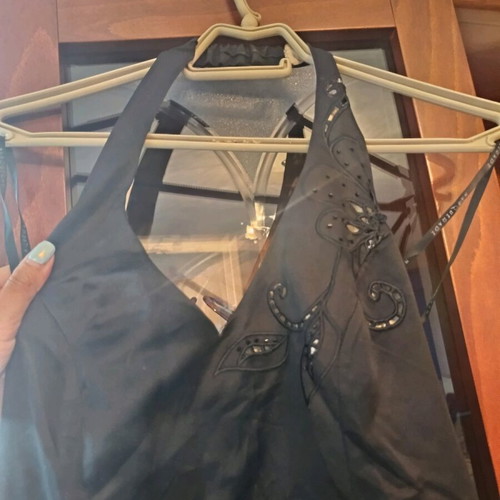 Maxi evening dress like new with gift scarf Masquerade black