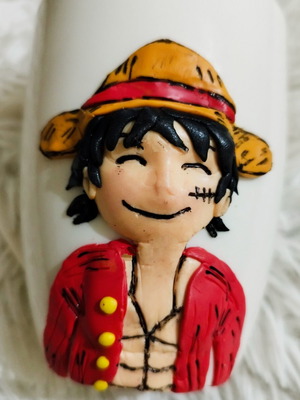 Handmade mug with LUFY from ONE PIECE, new