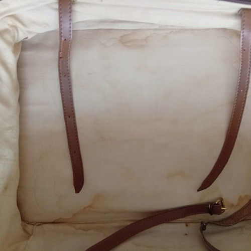 Vintage checked shoulder bag used, brown and beige