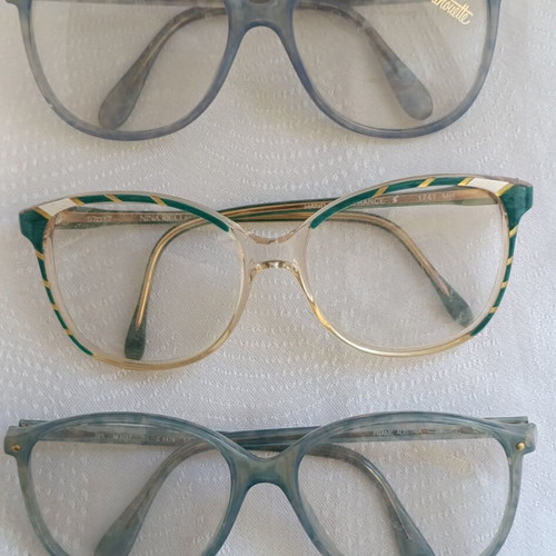 Authentic Used Eyeglass Frames Lot of 9 Colorful Vintage 1980s-1990s