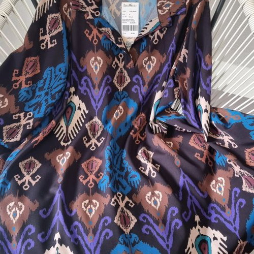 Wide satin blouse dress new, multicolor, Benissimo