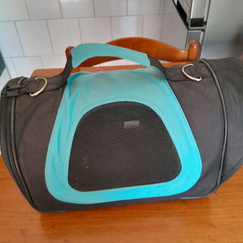 Pet carrier bag for small dogs and cats, used