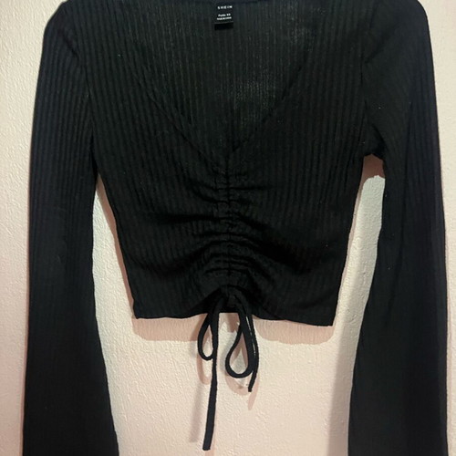 Shein blouse used, petite XS size, black