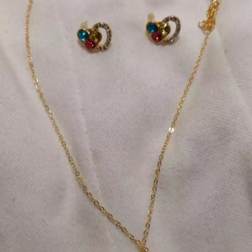 Exclusive Colorful Heart Jewelry Set new, gold plated