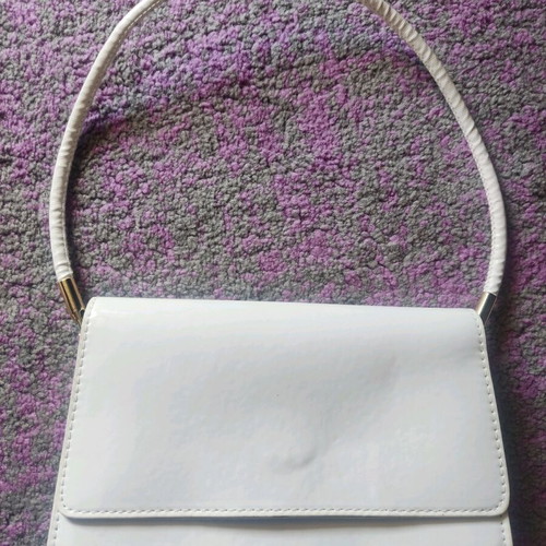 White used shoulder bag glossy leatherette